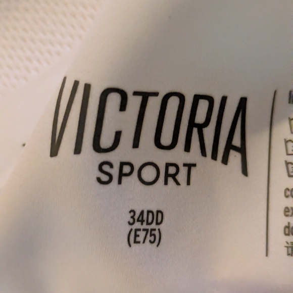 Victoria's Secret Sport White Sports Bra ZipFront-Close Sports Bra 34DD White - Picture 5 of 6